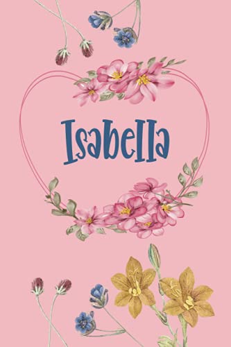 Isabella: Schönes Geschenk Notizbuch personalisiert mit Namen Isabella, perfektes Geburtstag für Mädchen und Frauen 6x9 Zoll,110 Seiten